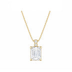 14K Gold Lab-Grown Diamond Emerald-Cut Pendant Necklace
