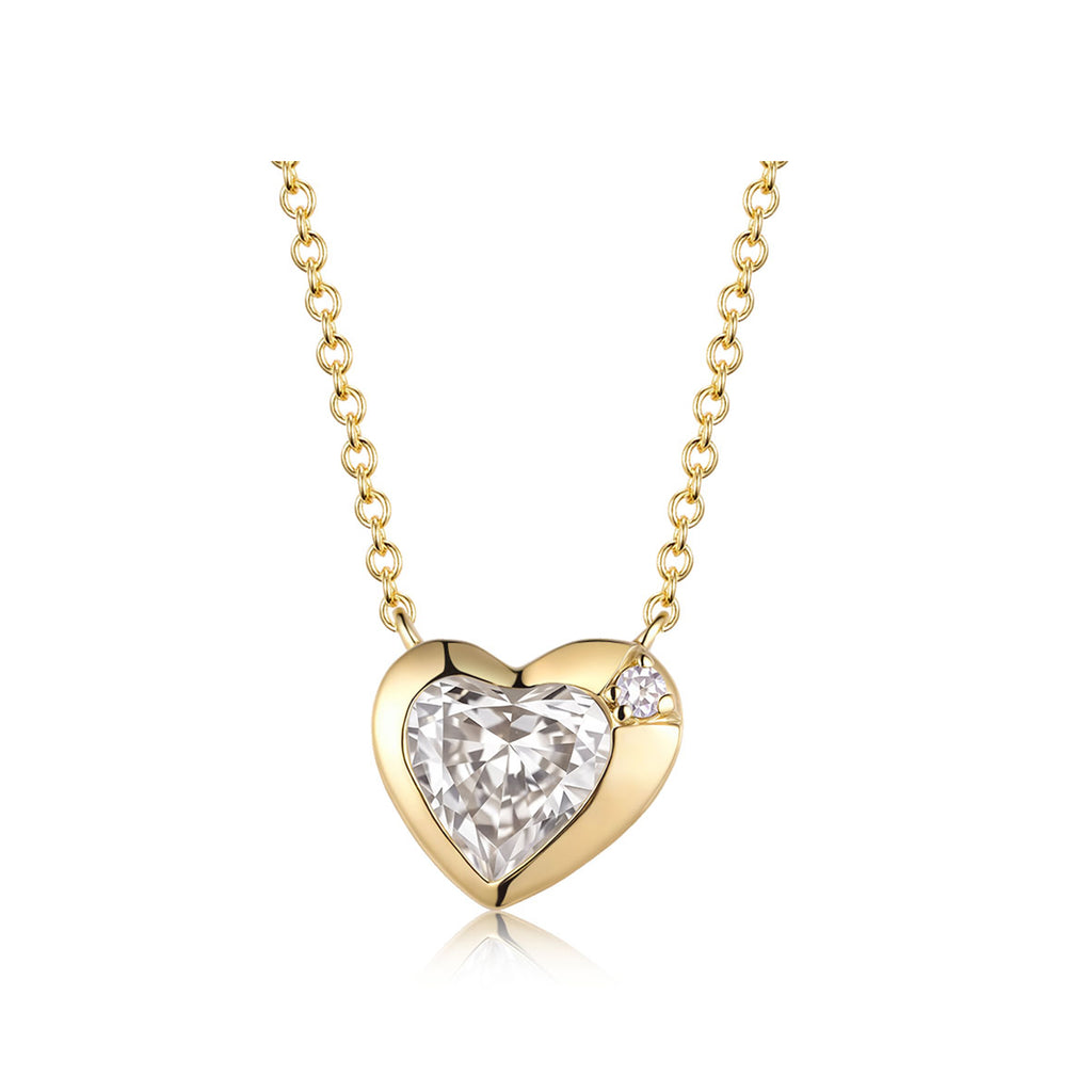 Gold-tone heart pendant necklace