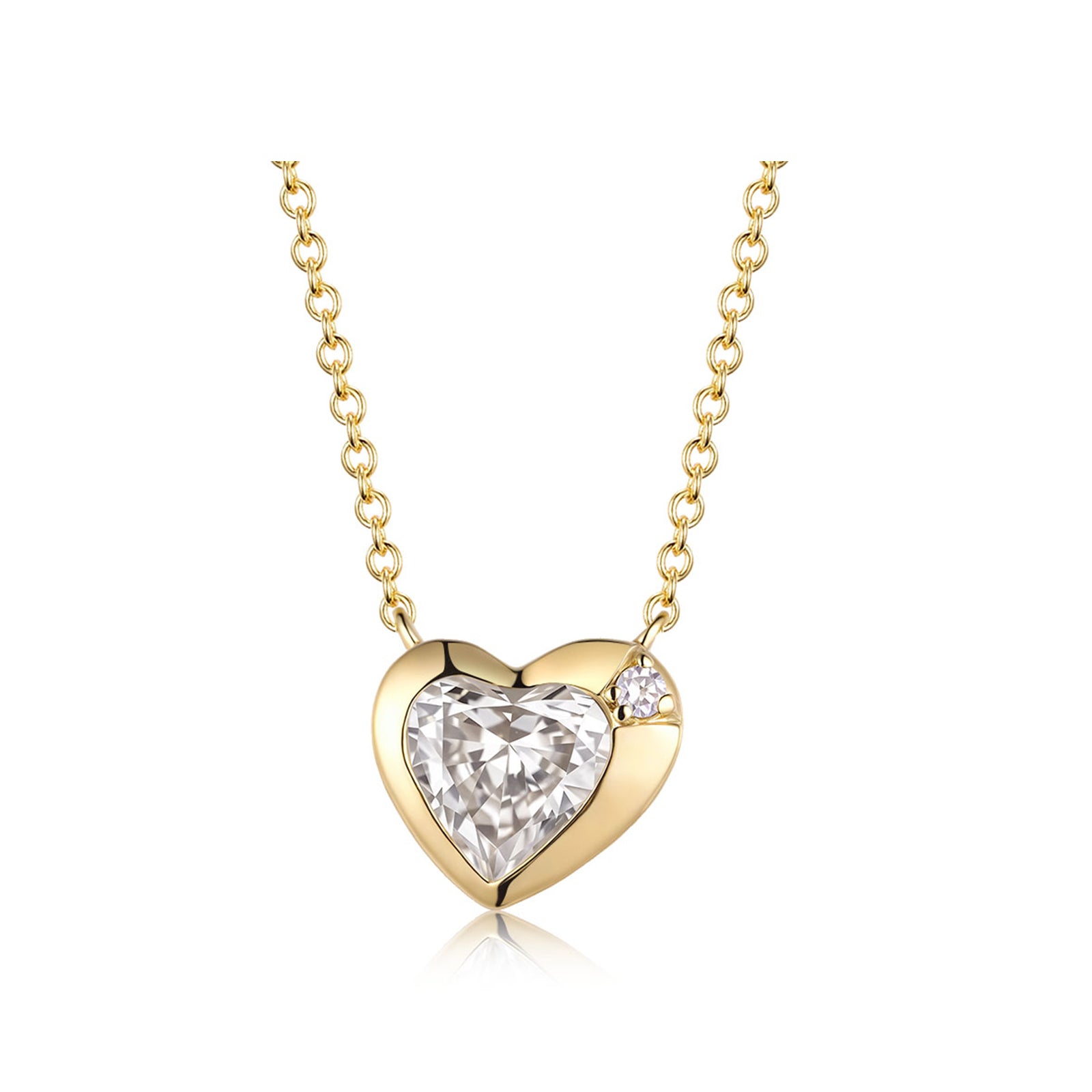 Gold-tone heart pendant necklace