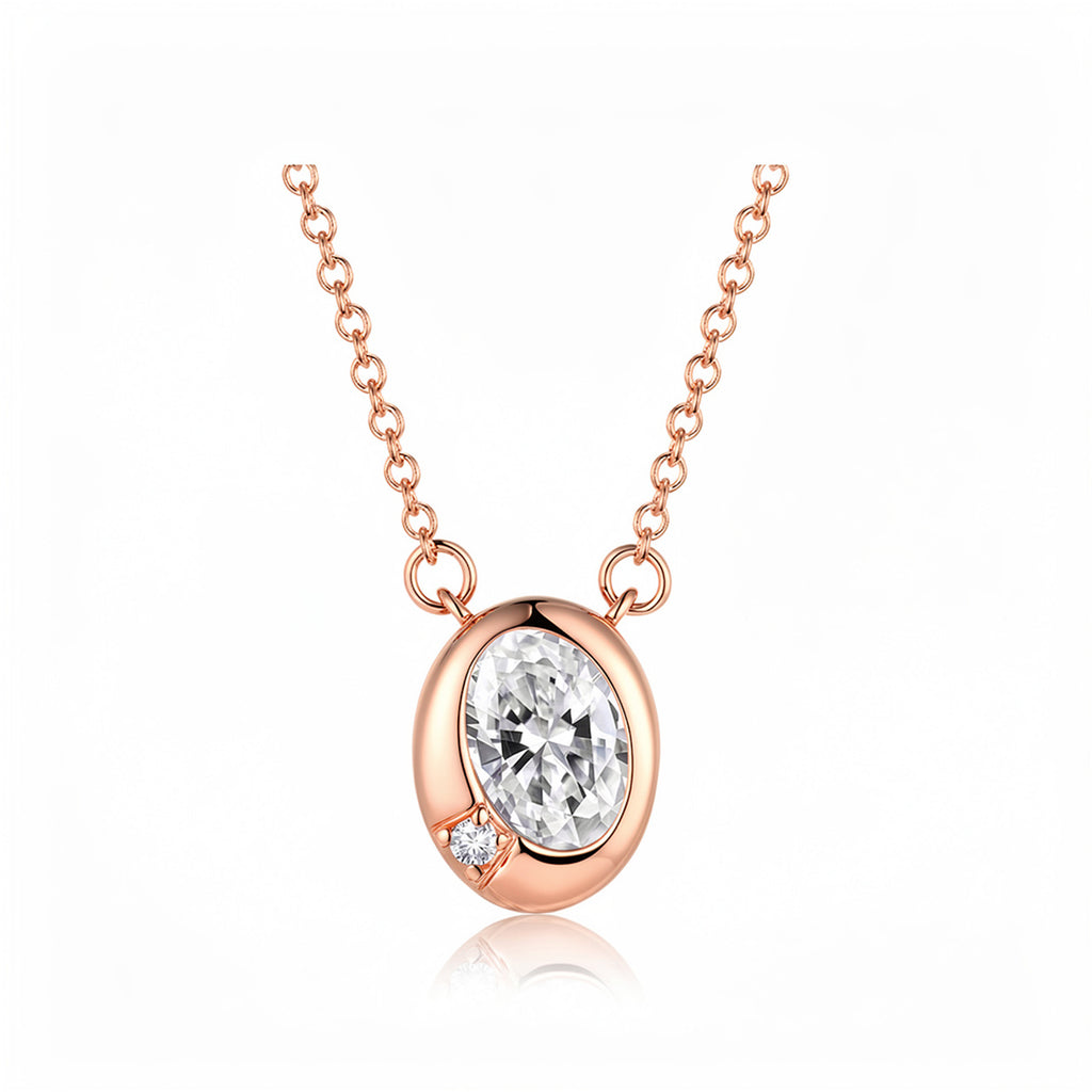 Elegant Oval Cut Gold Necklace