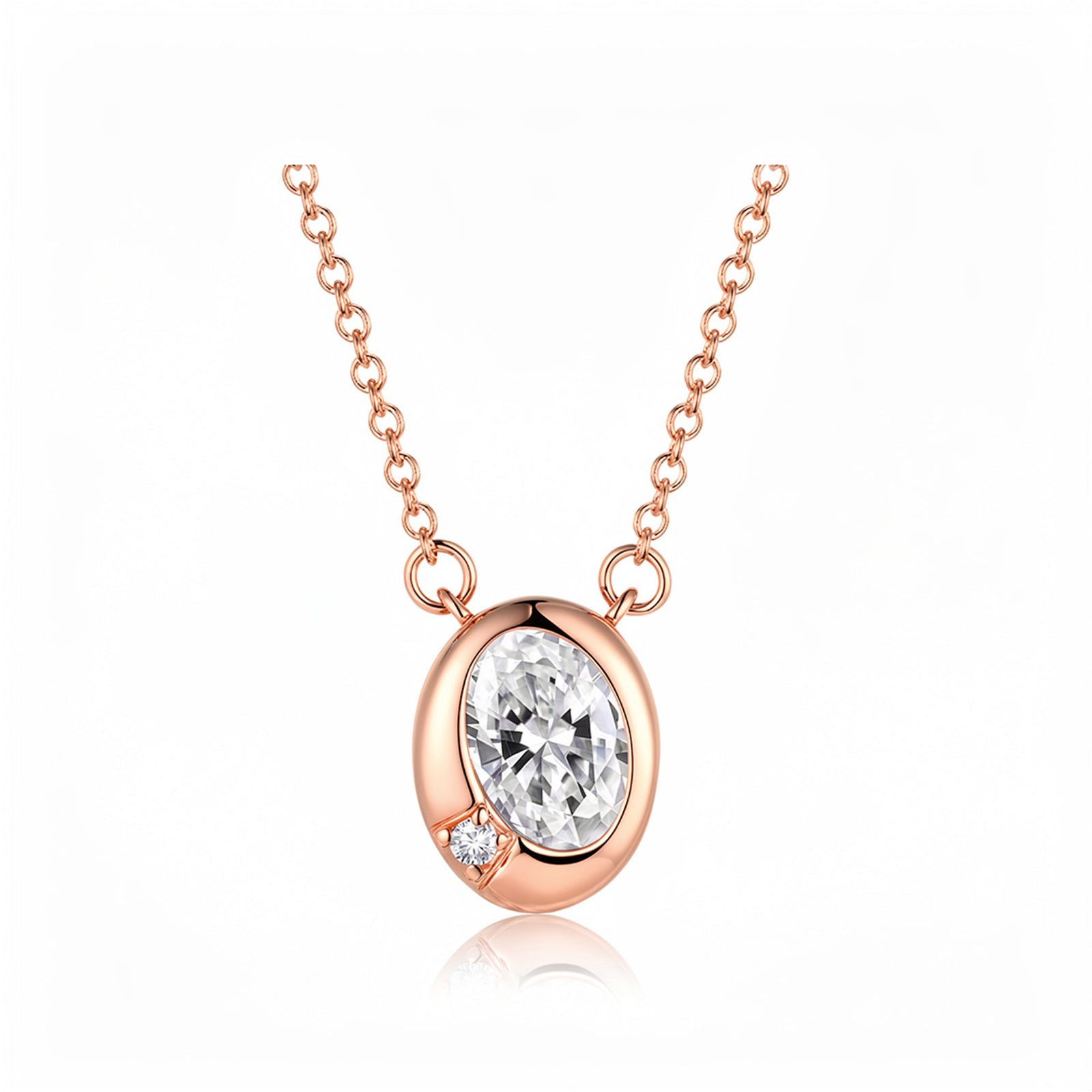 Elegant Oval Cut Gold Necklace