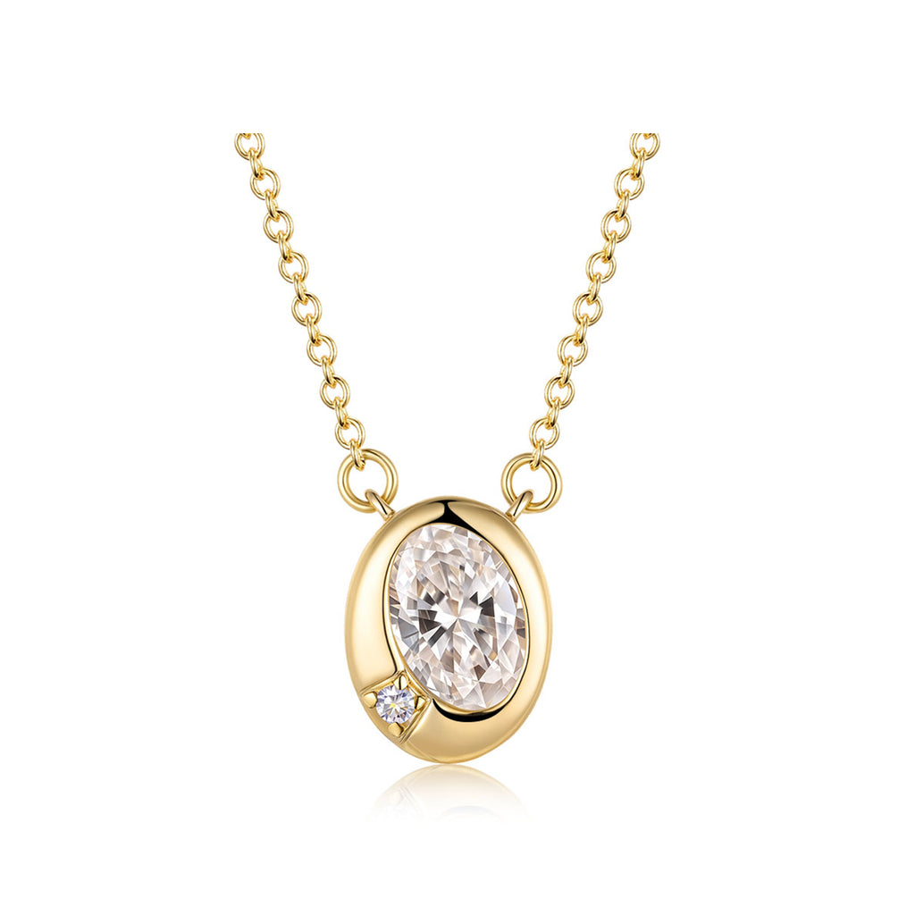 Elegant Oval Cut Gold Necklace