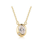 Elegant Oval Cut Gold Necklace