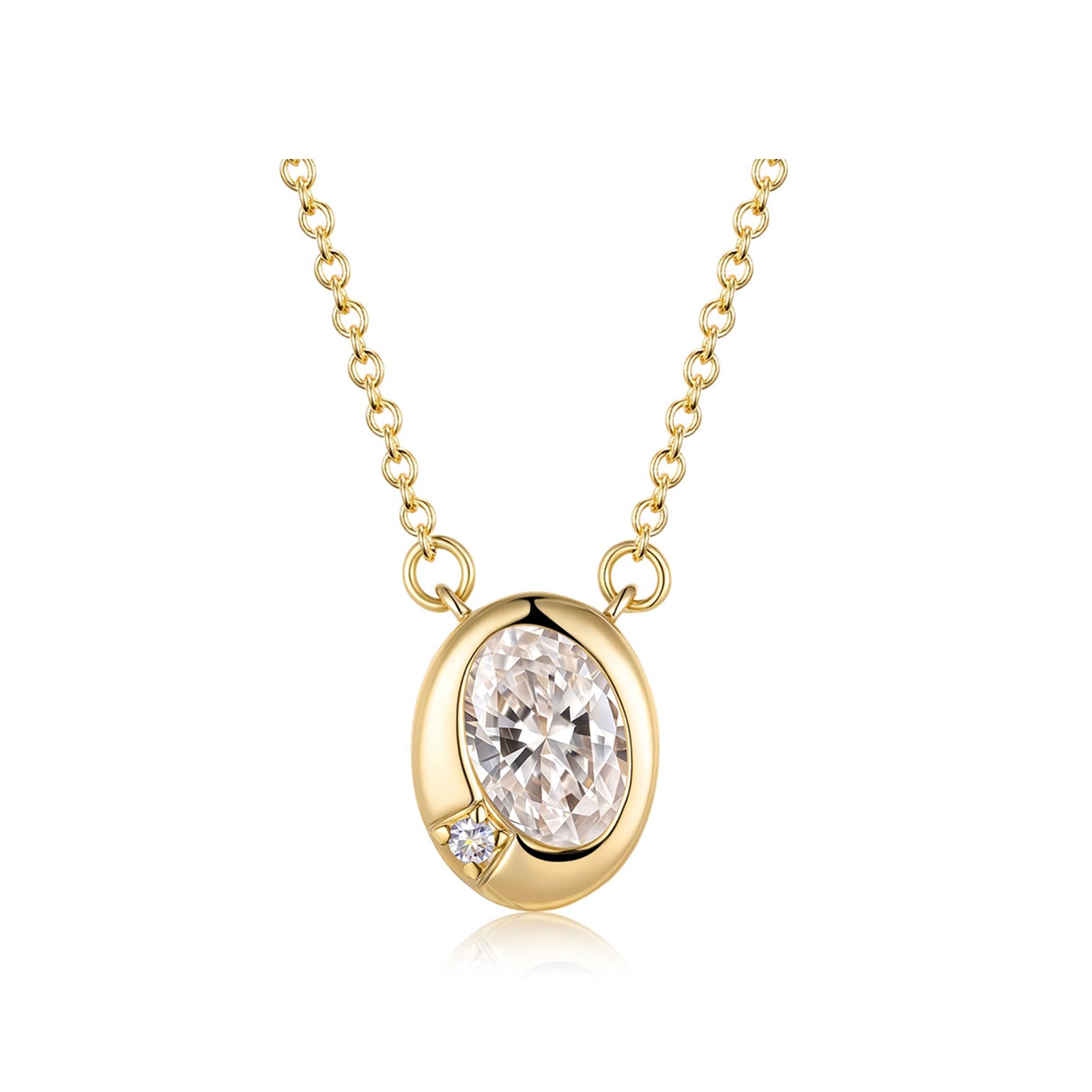 Elegant Oval Cut Gold Necklace