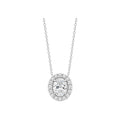 14K Gold Lab-Grown Diamond Oval Halo Necklace