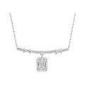 14K Gold Lab-Grown Diamond Bar & Square Drop Necklace