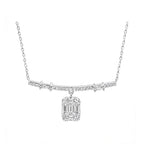 14K Gold Lab-Grown Diamond Bar & Square Drop Necklace