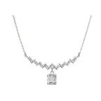 14K Gold Lab-Grown Diamond Geometric Zigzag Square Drop Necklace