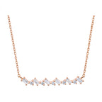 14K Gold Lab-Grown Diamond Geometric Curved Bar "Smile" Necklace