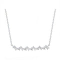 14K Gold Lab-Grown Diamond Geometric Curved Bar "Smile" Necklace