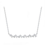 14K Gold Lab-Grown Diamond Geometric Curved Bar "Smile" Necklace
