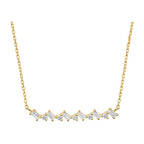 14K Gold Lab-Grown Diamond Geometric Curved Bar "Smile" Necklace