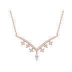14K Gold Lab-Grown Diamond V-Shape Crown Necklace