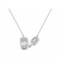 14K Gold Lab-Grown Diamond Double Illusion Oval Pendant Necklace