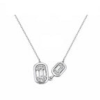 14K Gold Lab-Grown Diamond Double Illusion Oval Pendant Necklace