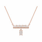 14K Gold Lab-Grown Diamond Double Bar Emerald-Cut Drop Necklace