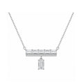 14K Gold Lab-Grown Diamond Double Bar Emerald-Cut Drop Necklace