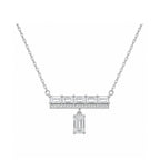 14K Gold Lab-Grown Diamond Double Bar Emerald-Cut Drop Necklace