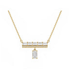 14K Gold Lab-Grown Diamond Double Bar Emerald-Cut Drop Necklace