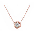 14K Gold Lab-Grown Diamond Hexagon Halo Necklace