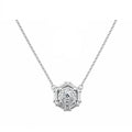 14K Gold Lab-Grown Diamond Hexagon Halo Necklace