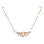 14K Gold Lab-Grown Diamond Geometric Cluster Bar Necklace