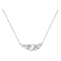 14K Gold Lab-Grown Diamond Geometric Cluster Bar Necklace