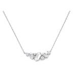 14K Gold Lab-Grown Diamond Geometric Cluster Bar Necklace