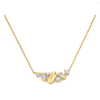 14K Gold Lab-Grown Diamond Geometric Cluster Bar Necklace