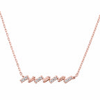 14K Gold Lab-Grown Diamond Zigzag Bar Necklace