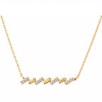 14K Gold Lab-Grown Diamond Zigzag Bar Necklace