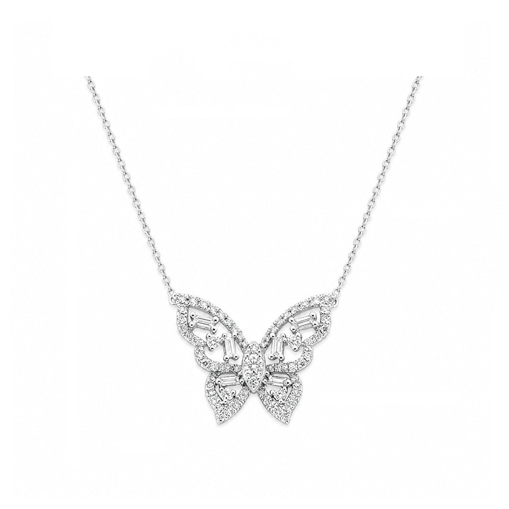 14K Gold Lab-Grown Diamond Butterfly Necklace