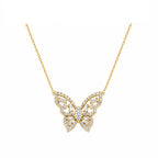 14K Gold Lab-Grown Diamond Butterfly Necklace