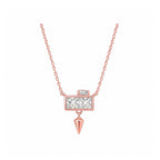14K Gold Lab-Grown Diamond Square Bezel Spike Drop Necklace