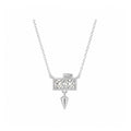 14K Gold Lab-Grown Diamond Square Bezel Spike Drop Necklace
