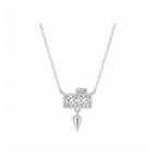 14K Gold Lab-Grown Diamond Square Bezel Spike Drop Necklace