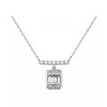 14K Gold Lab-Grown Diamond Bar & Emerald-Cut Pendant Necklace