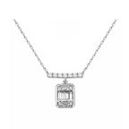 14K Gold Lab-Grown Diamond Bar & Emerald-Cut Pendant Necklace