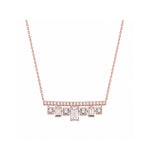 14K Gold Lab-Grown Diamond Crown Bar Fringe Necklace