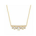 14K Gold Lab-Grown Diamond Crown Bar Fringe Necklace