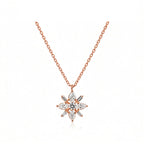 14K Gold Lab-Grown Diamond Star Flower Necklace