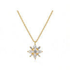 14K Gold Lab-Grown Diamond Star Flower Necklace