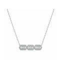 14K Gold Lab-Grown Diamond Triple Hexagon Bar Necklace