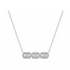 14K Gold Lab-Grown Diamond Triple Hexagon Bar Necklace