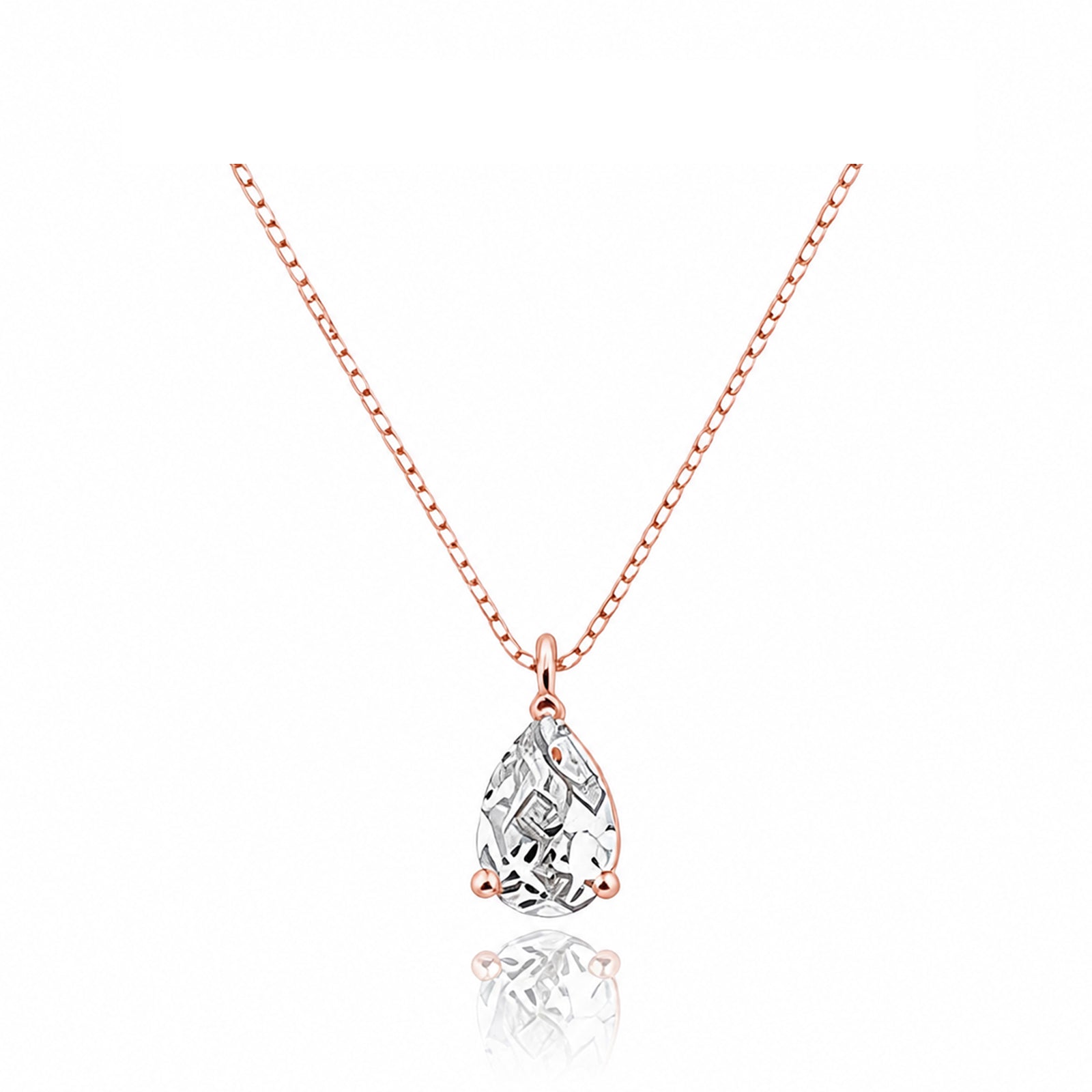 14K Gold Lab-Grown Diamond Pear-Shape Solitaire Necklace