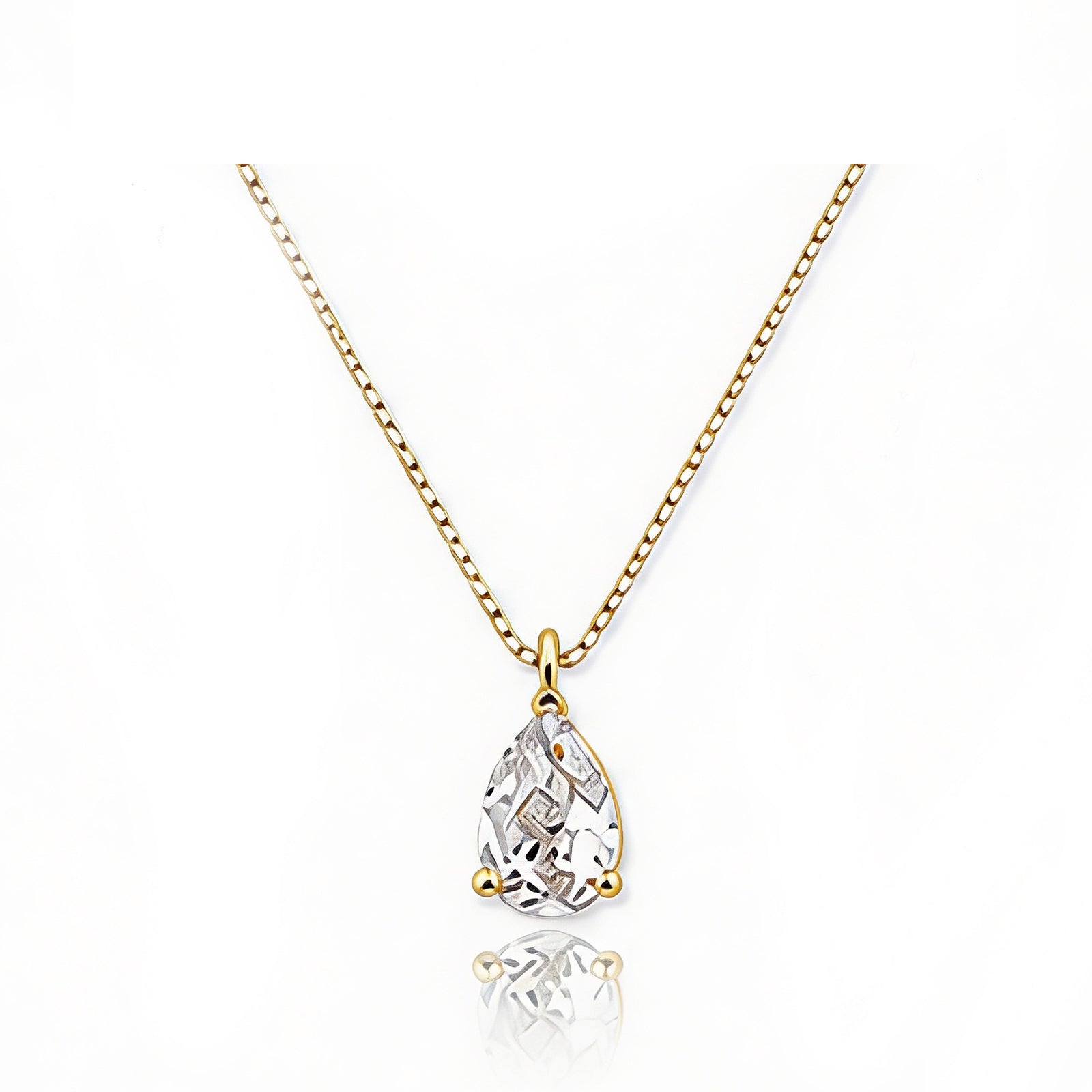 14K Gold Lab-Grown Diamond Pear-Shape Solitaire Necklace