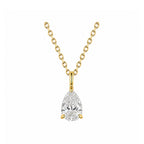 14K Gold Lab-Grown Diamond Classic Pear Solitaire Pendant Necklace