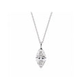 14K White Gold Lab-Grown Diamond Marquise (Navette) Pendant Necklace