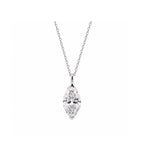 14K White Gold Lab-Grown Diamond Marquise (Navette) Pendant Necklace