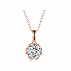 Timeless Gold Round Cut Diamond Pendant Necklace